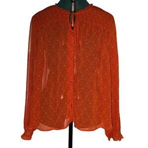 Time and Tru Women’s Sheer Button Up Long Sleeve Top Size XL 16-18